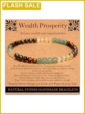 Handmade Natural Gemstone Elastic Bracelet Healing Crystal Stretch Unisex